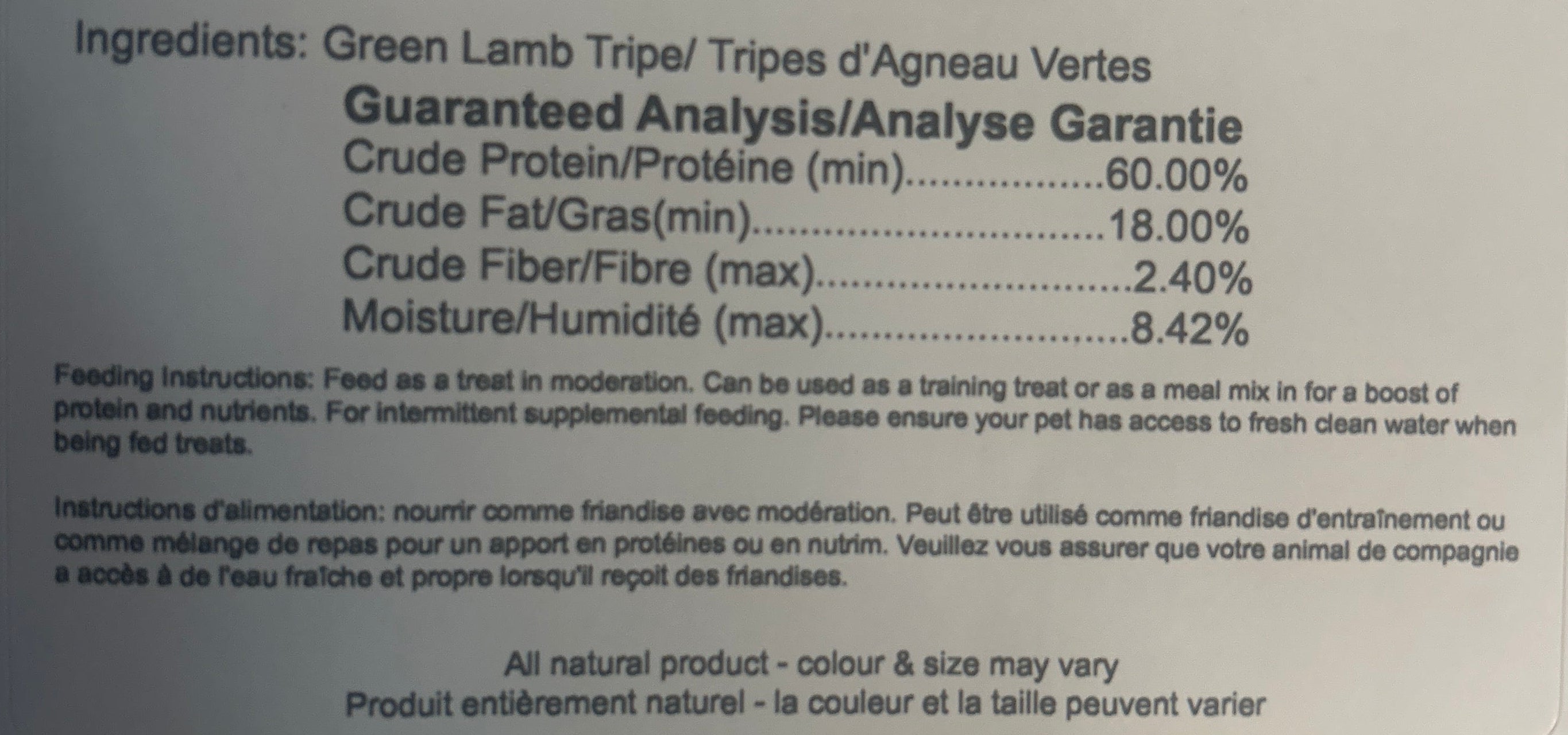 Freeze Dried Green Lamb Tripe Topper (75g)