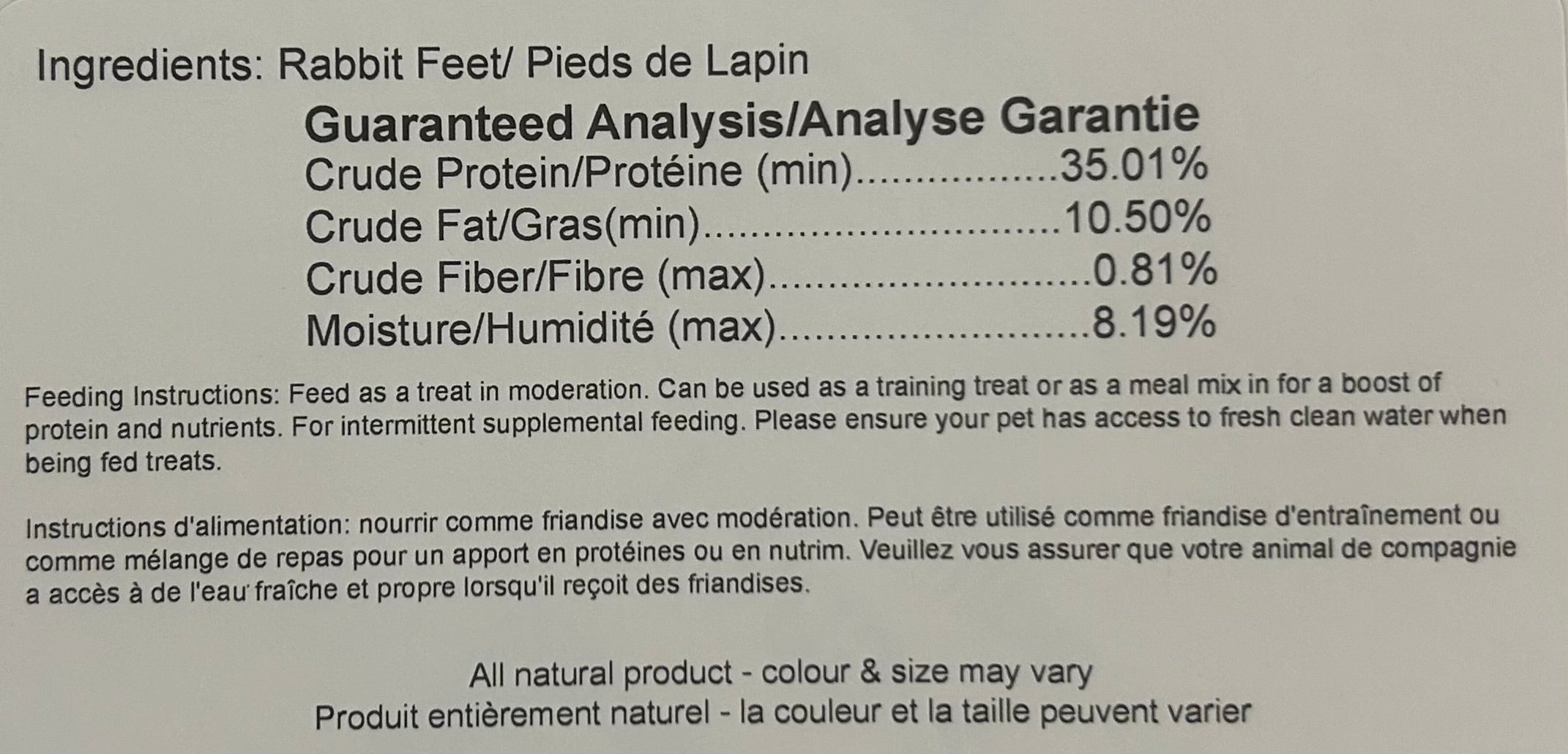 Dehydrated Rabbit Feet (120g)