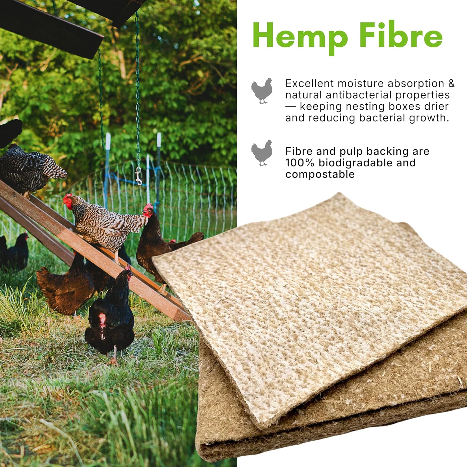 Hemp - Poultry nest liners (5 pack)